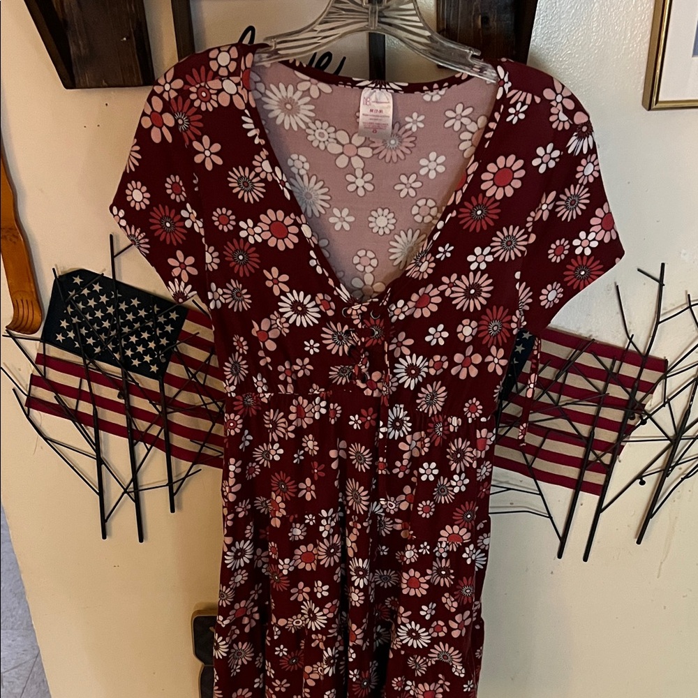 No Boundaries Burgundy and Pink Floral Top